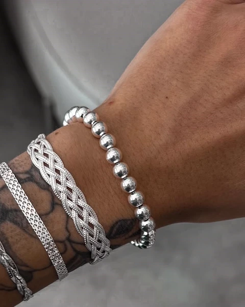 Pulseira de esferas em Prata 925